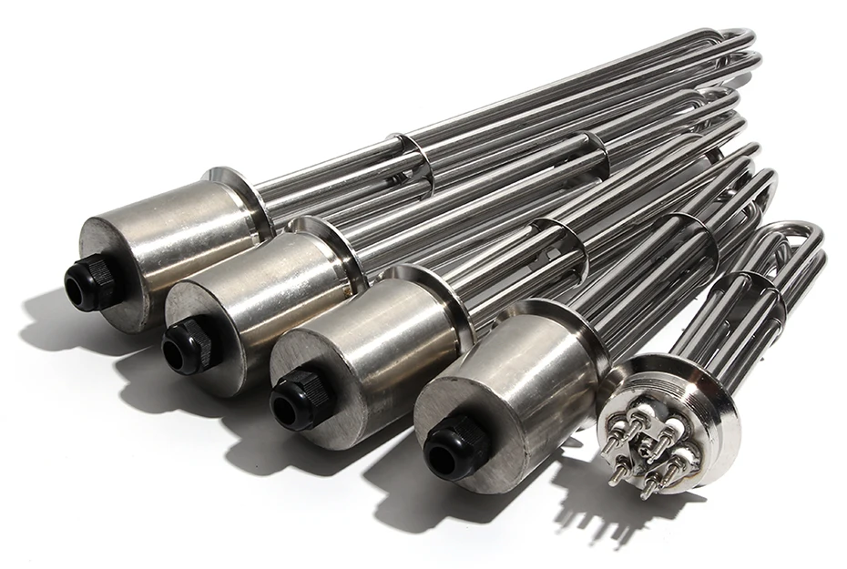 LJXH All 304SS 2'tri Immersion Water Tank Heater Heating Element 3/4.5/6/9/12KW 220/380V for Homebrew with Clamp & Coupling