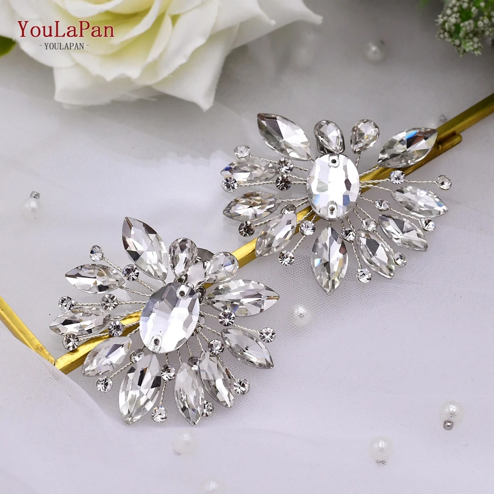 

YouLaPan 2pcs Handmade Rhinestone Charms Shoe Buckle Wedding Shoe Clips for Women Bride High Heel Decoration Fast Delivery X11