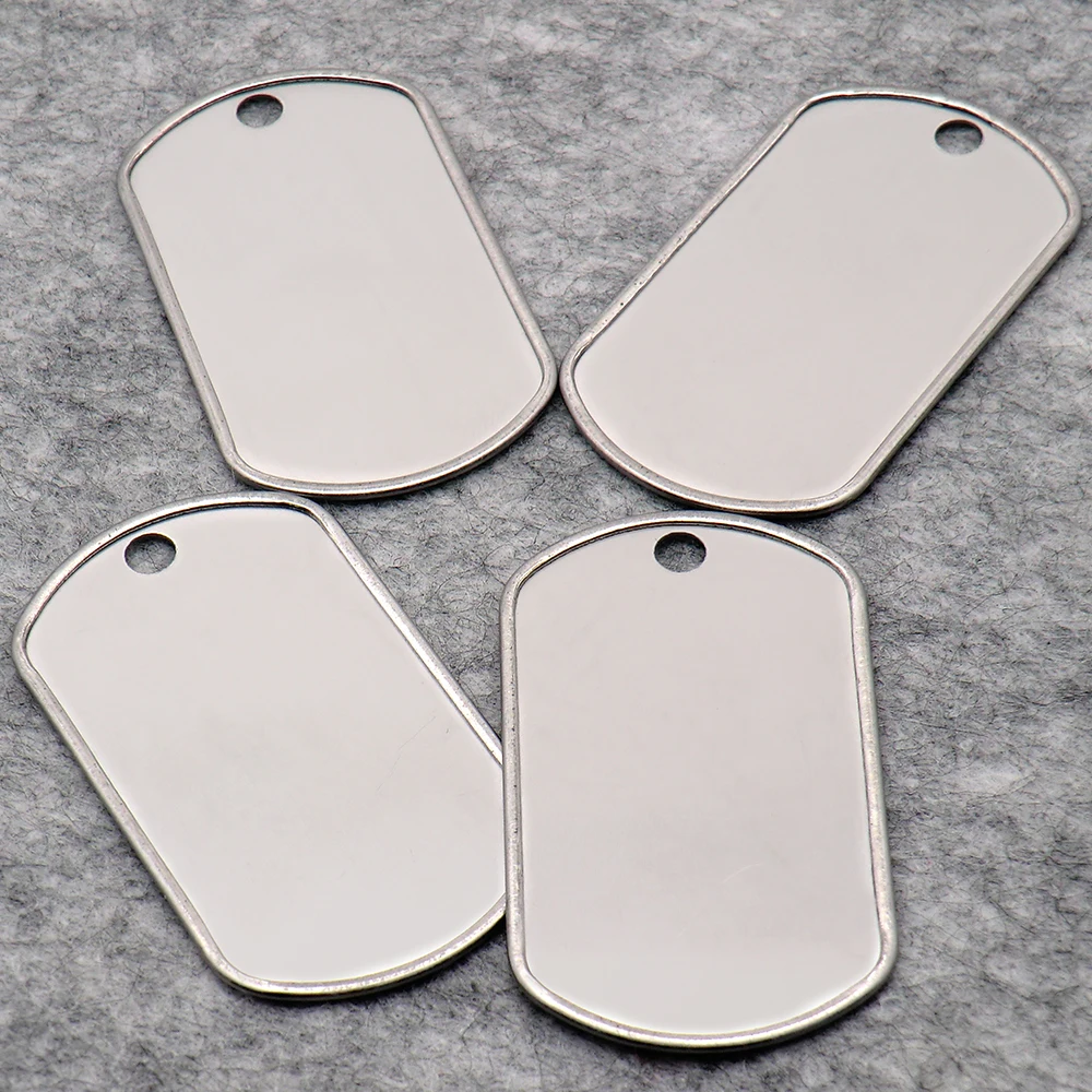 Wholesale 100Pcs Military Army Tactical Dog Id Name Tags Cards Plate Man Necklace&Pendants Stainless Steel Fashion Keychain