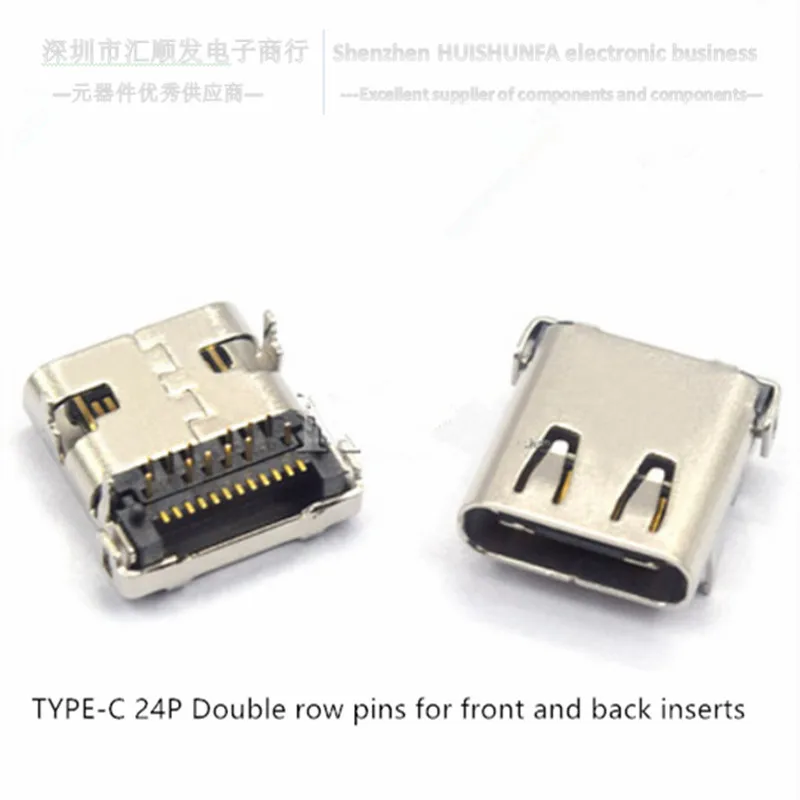 

Type-c 24P front insert and post insert double row pin hd transmission interface quick charge connector