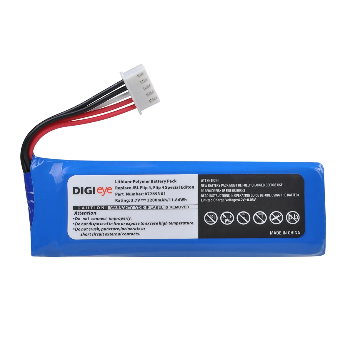 3200mAh GSP872693 01 Replacement Battery for JBL Flip 4, Flip 4 Special Edition Speaker