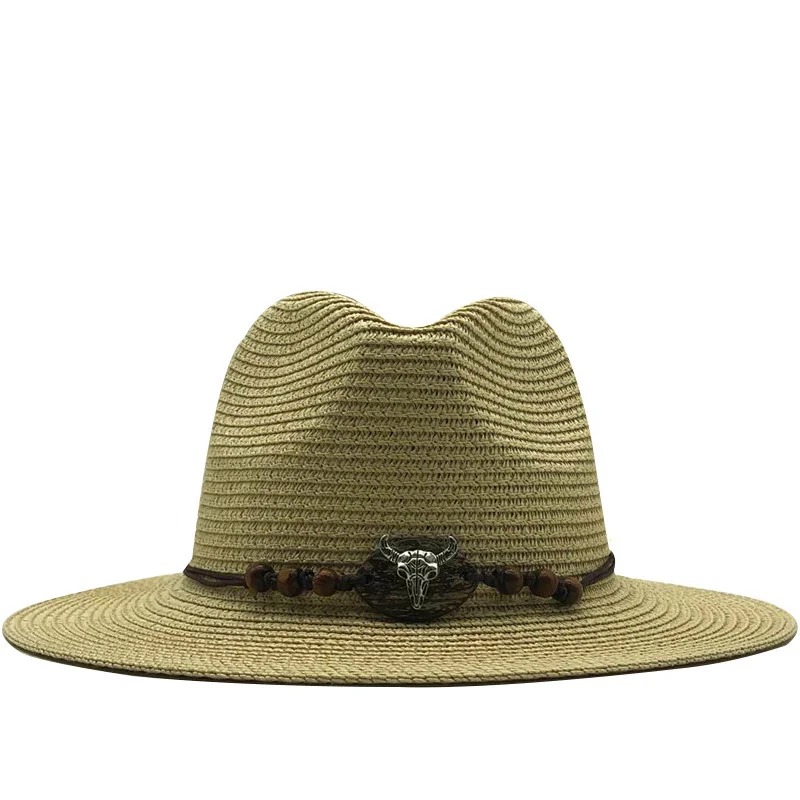 

Hot Summer Straw Hat for Men Women Sun Beach Hat Men Jazz Panama Hats Fedora Wide Brim Sun Protection Cap with Leather Belt