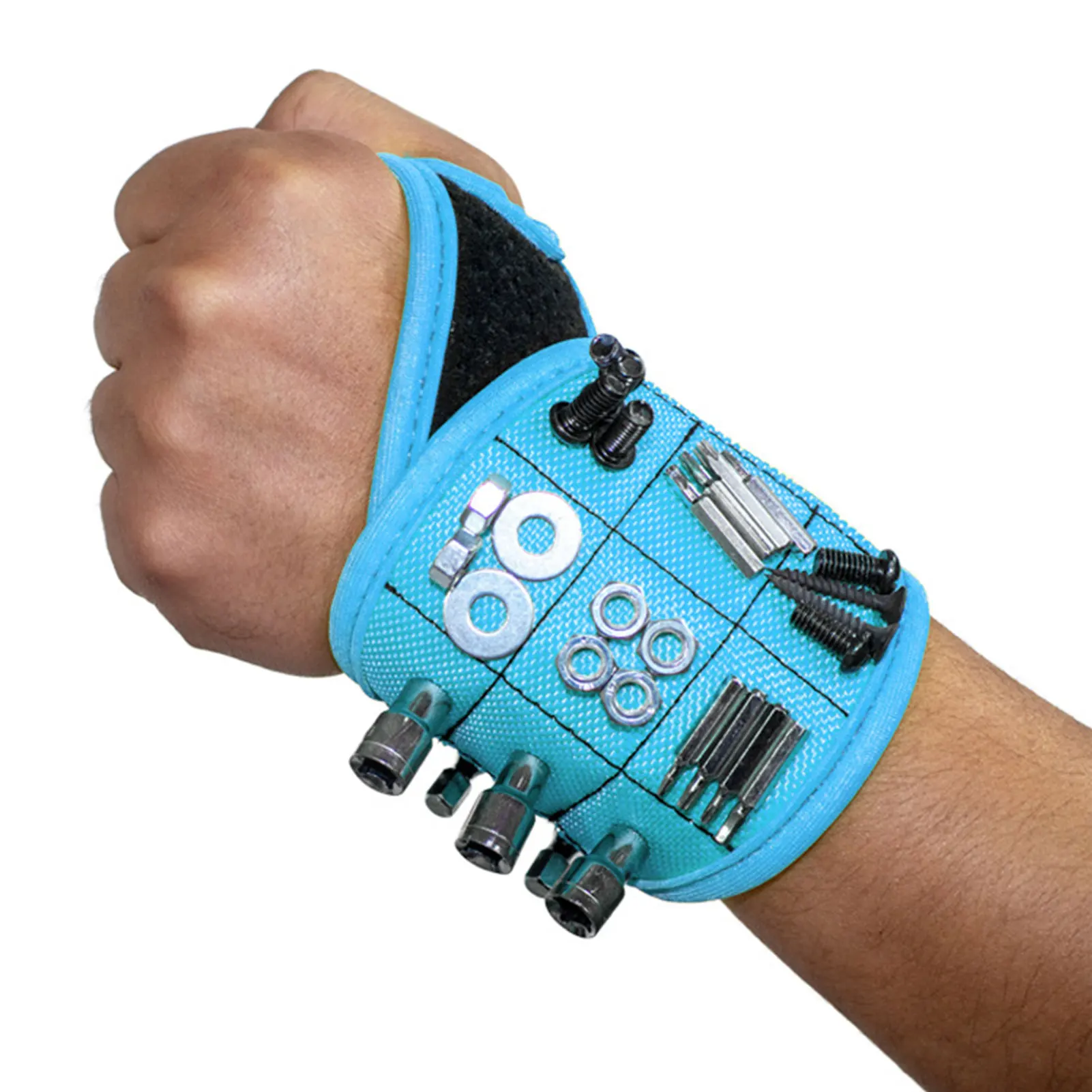 Magnetic Wristband Portable Tool Bag Electrician Wrist Tool Belt Screws Nails Drill Bits Holder Repair Tools(Not including tool)