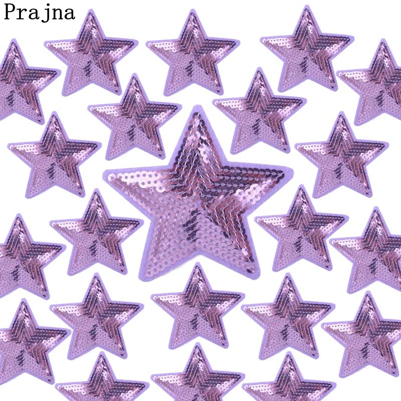 16 Style 10PCS Wholesale Sequins Star Patches On Clothes Cartoon Applique Iron On Embroidered Patches For Clothing Stickers DIY