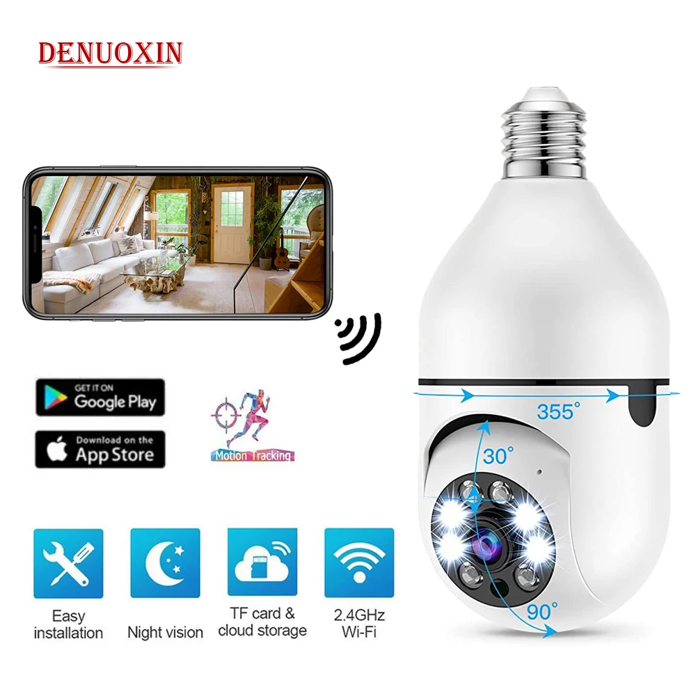 

1080P PTZ Wireless IP Camera Bulb 2MP WiFi security Video Surveillance Mini Camera 2-Way Audio Color Night Vision Lamp P2P E27 C