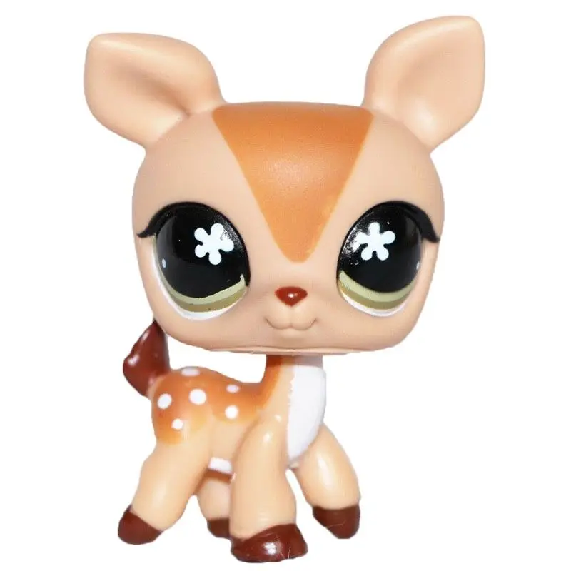 LPS CAT original Littlest pet shop Bobble head toys deer #634 Fawn Mommy  white Spots green snowflake Eyes for girls collection