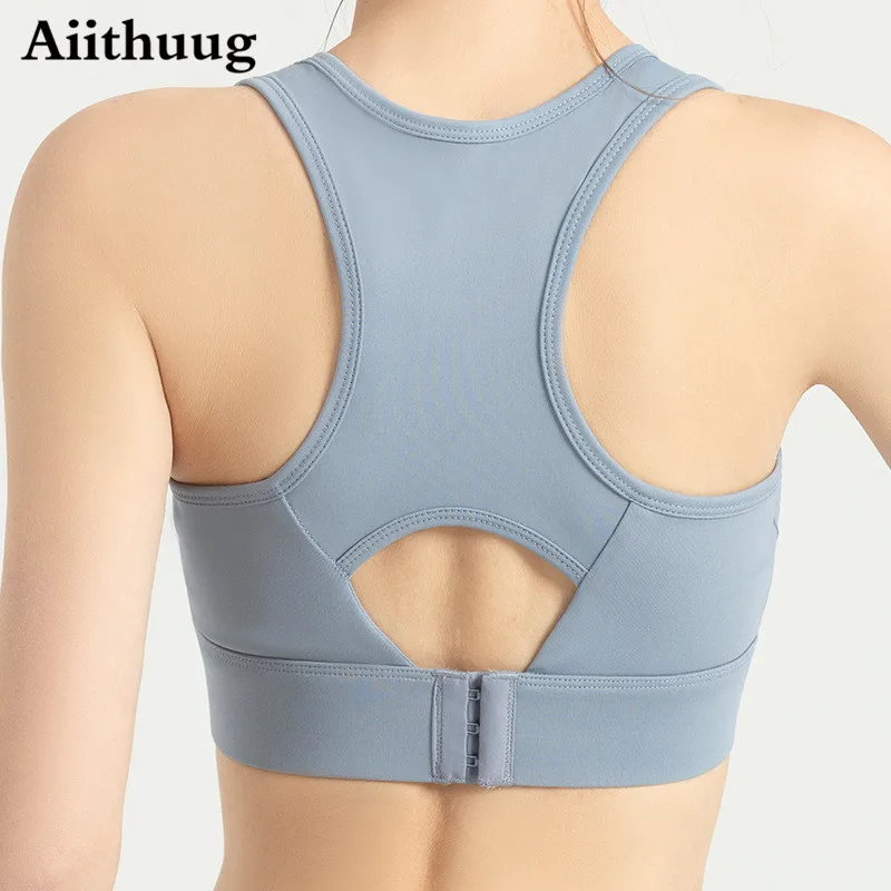 Aiithuug Sports Bra for Women Criss Cross Back Padded Strappy Sports Bras Medium Support Yoga Bra Wire Free Wireless Yoga Tops