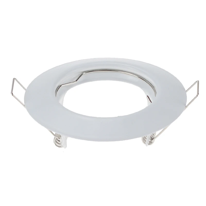 Nickel Chrome White Black Round Recessed LED Ceiling Light Adjustable Frame MR16 GU10 Bulb Fixture Downlight Holder