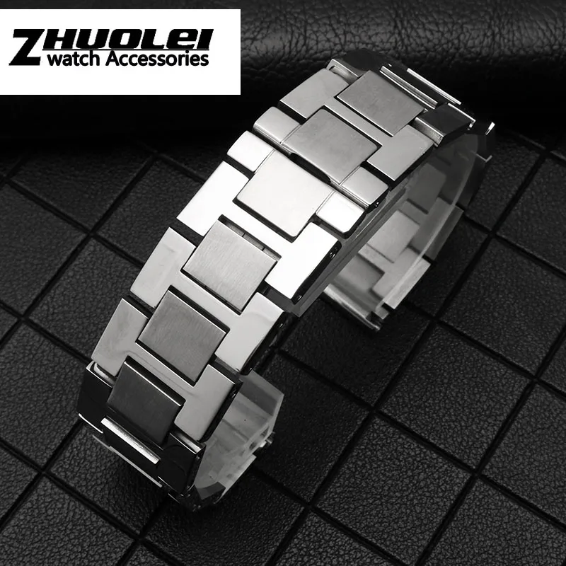 Pulseira de aço inoxidável 316L para TANQUE Solo, Luxurious Watch Band, Pulseira Cor Prata, Marca de Alta Qualidade, 16mm, 17.5mm, 20mm, 23mm