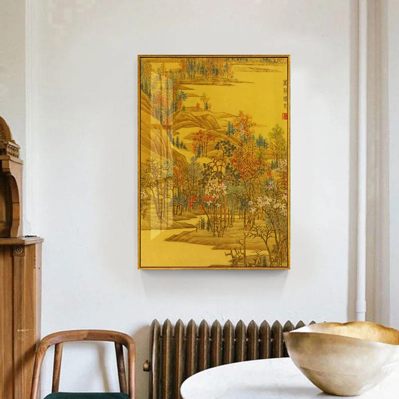 Chinese Style Landscape Posters Flowers Trees and Chinese Canvas Painting Prints Wall Art Pictures for Living Room Home Decor