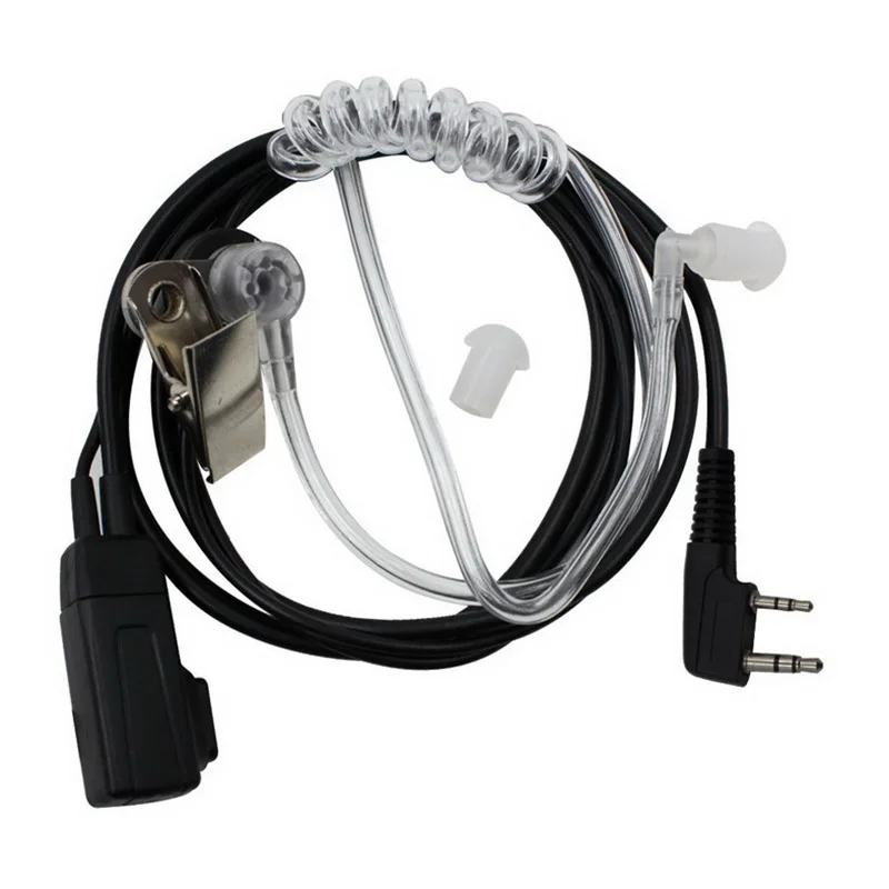2 Pin PTT MIC Headset Covert Acoustic Tube In-ear Earpiece For Kenwood HYT WEIERWEI TK Motorola Baofeng UV-5R Radio Accessories