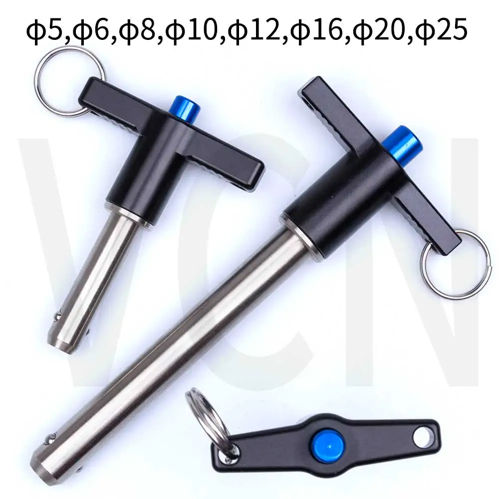 VCN117 Ball Lock Pins, Quick Release Pins,T-handle,Pin Dia 5/6/10/12 Length 15/20/25/30/35/40/50/60/75/80 mm