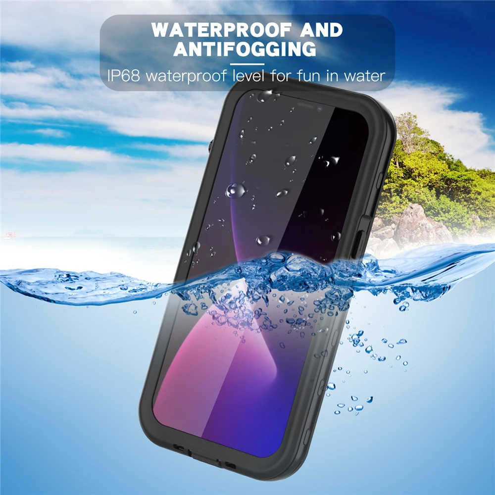IP-68 Waterproof Dust Proof Clear Cover For iPhone X Xs Max Xr 12 13 Pro 11 Mini 6s 7 8 Plus Phone Case Shockproof Fundas Coque