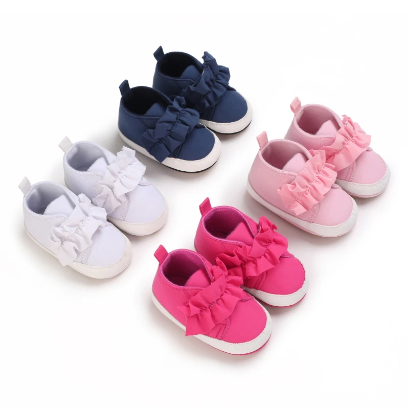 0-18M Baby Shoes Baby Girls Lace Rubber Sole Non-Slip First Walkers Baby Toddler Shoes Casual Fashion