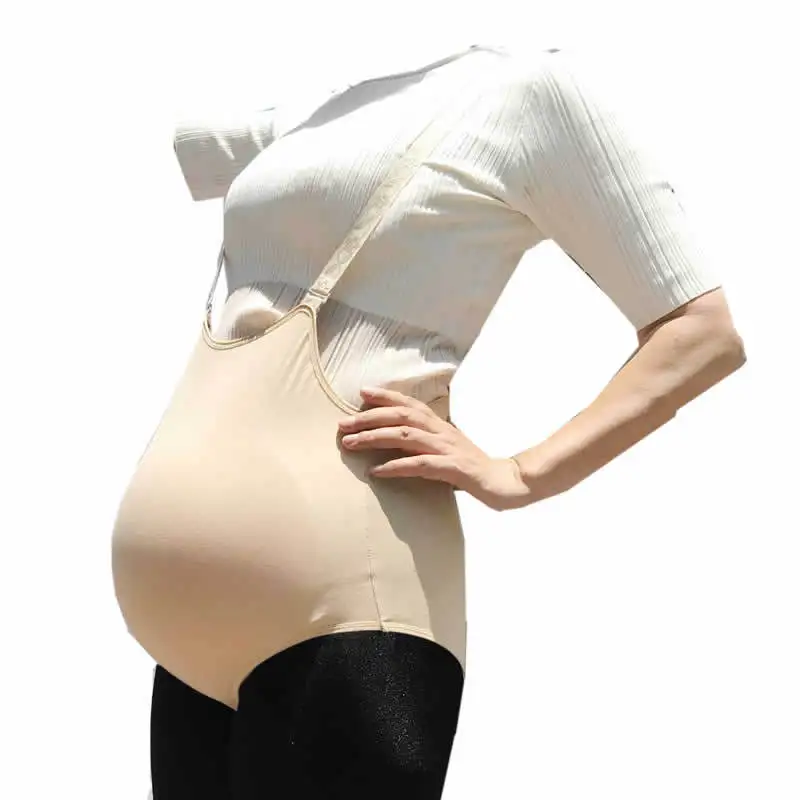 New Fake Pregnant Belly with Suspender Trousers Transgender Crossdresser False Pregnancy Belly Shemale （just a bag）