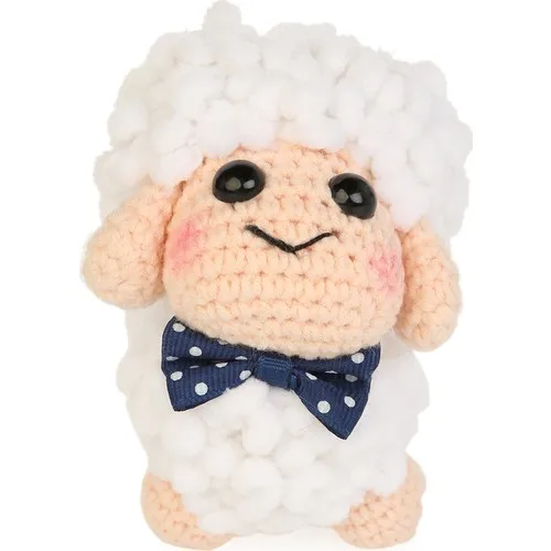 White Lambskin Hand-Knitted Amigurumi Toy