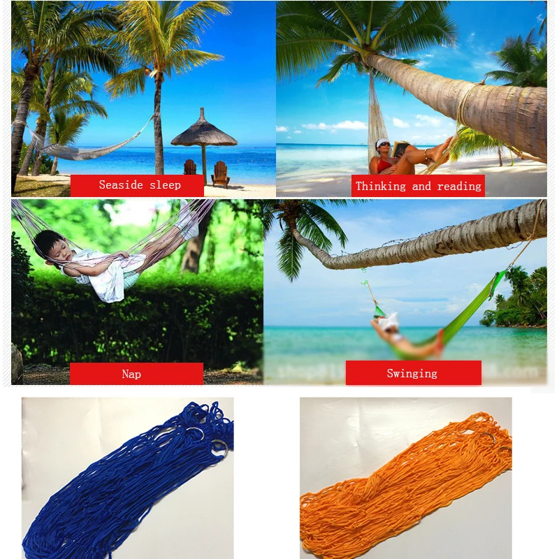 

Hiking Camping Camping Hammock For Outdoor Swing Chair Nylon Mesh Net Sleeping Bed Hanging outdoor furniture