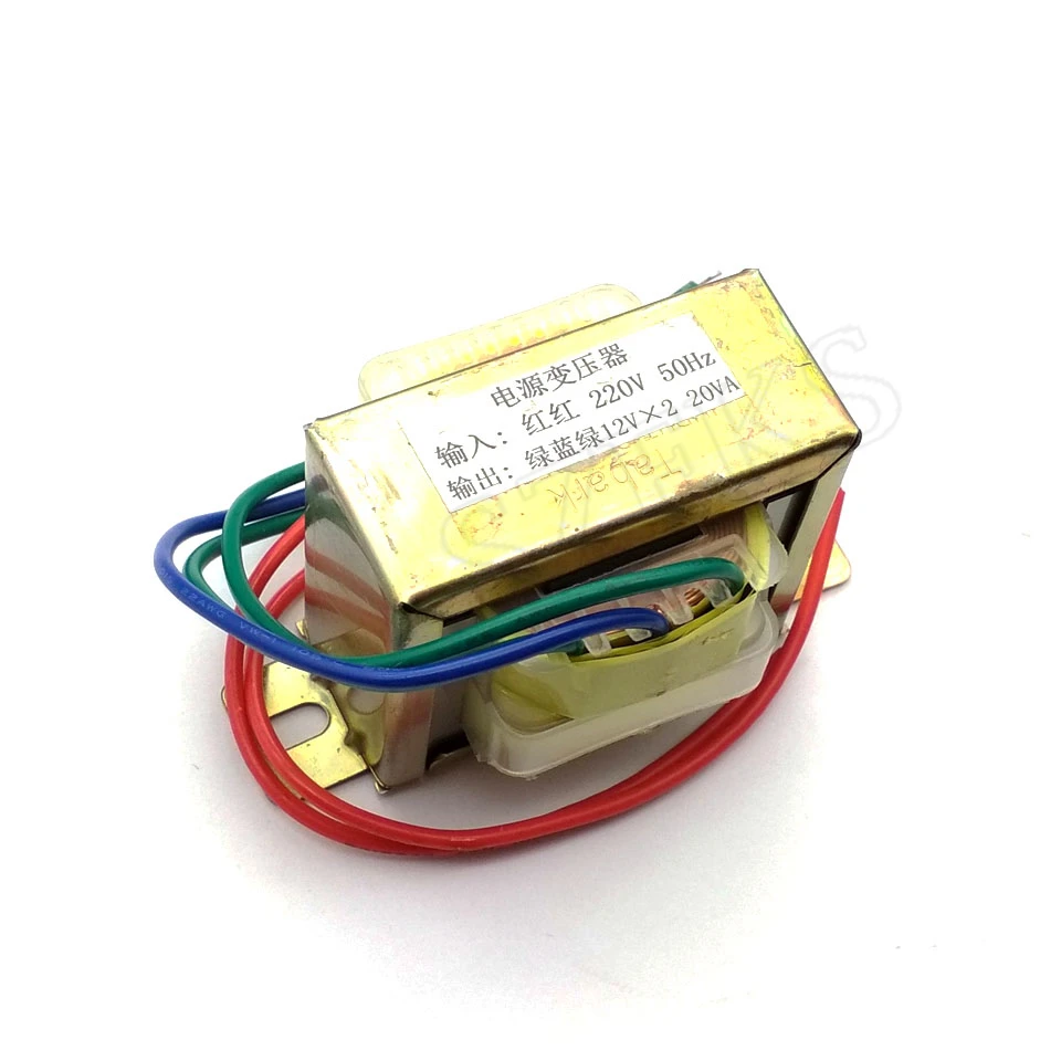 20W EI Ferrite Core Đầu Vào 220V 50Hz Dọc Núi Điện Biến Điện Điện Áp Ra Doubel 12V