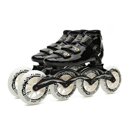 Super Worth! 4 Wheels Inline Speed Skating Shoes with Carbon Fiber Boot 4X90mm 4X100mm 4X110mm Track Road Street Race Skates