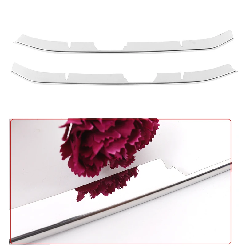 2pc Car Front Bumper Chrome Grille Cover Trim Molding For Audi Q3 F3 2019 2020 Car Styling Front Bumper Lower Grille Accessories