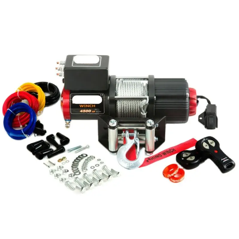 RU Delivers Electric Winch 4500LB 12V Remote-Controlled Set Heavy Duty ATV Trailer High Strength Steel Electric Winch