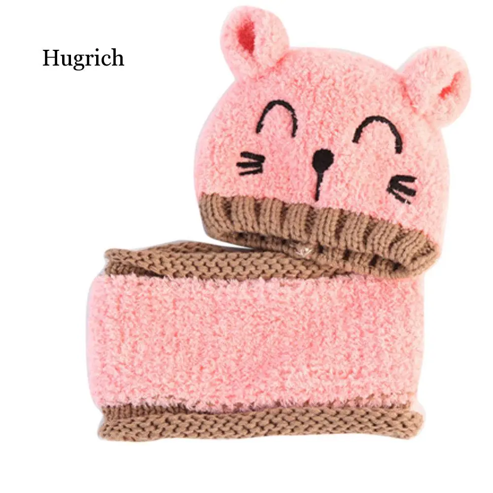 Hotest Toddler Infant Baby Girls Boys Warm Hat Winter Hooded Scarf Ear Flap Knitted Cap Cute Gift Suit for 1-3