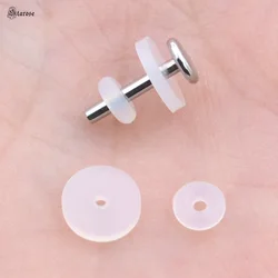 Starose 20 adet temizle silikon ped kulak Studs küpe arka kapak vücut Piercing Bar aksesuarları kauçuk halka takı bulgular kulak fişler