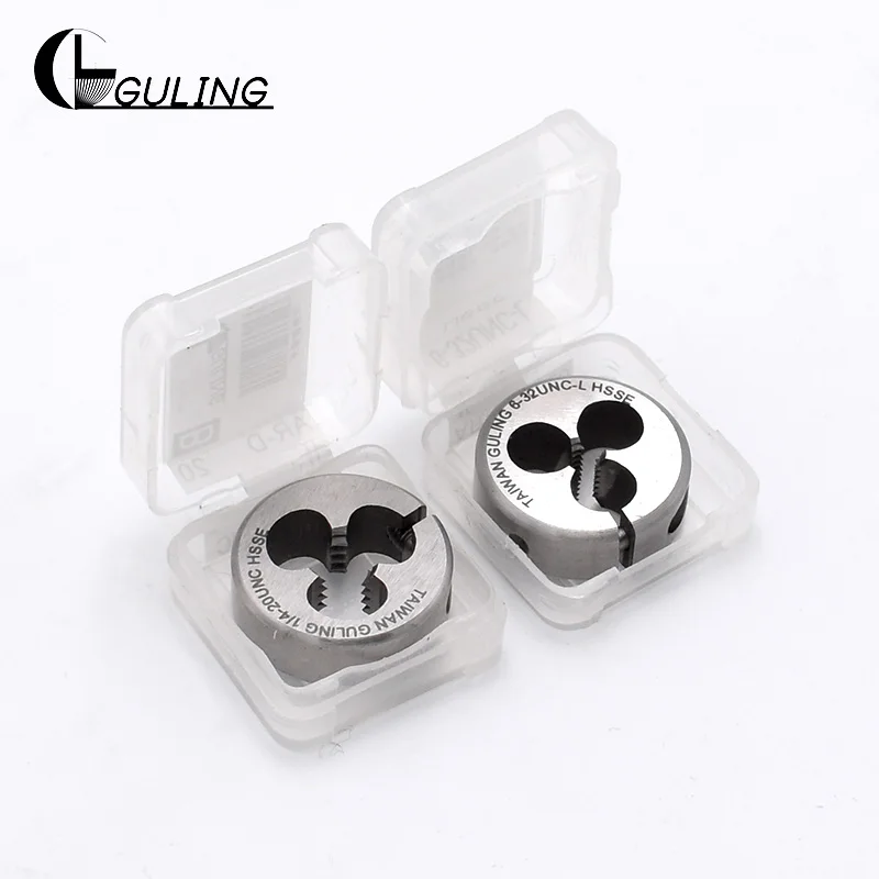Guling HSSE Americano sinistra regolabile rotonda die UN4-40L 6-32L 8-32L 10-24L 1/4-20L 5/16-18L 3/8-16L 1/2-13L per acciaio inox