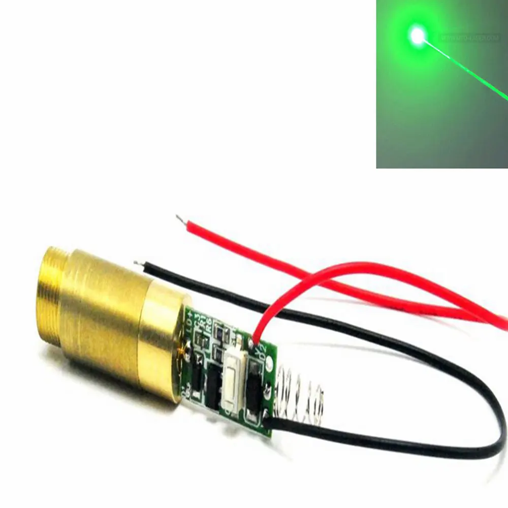 

Industrial Brass 532nm 10mw/20mw/30mw/50mw/80mw/100mw/200mw Green Laser Diode DOT Module W/ Driver Board Out