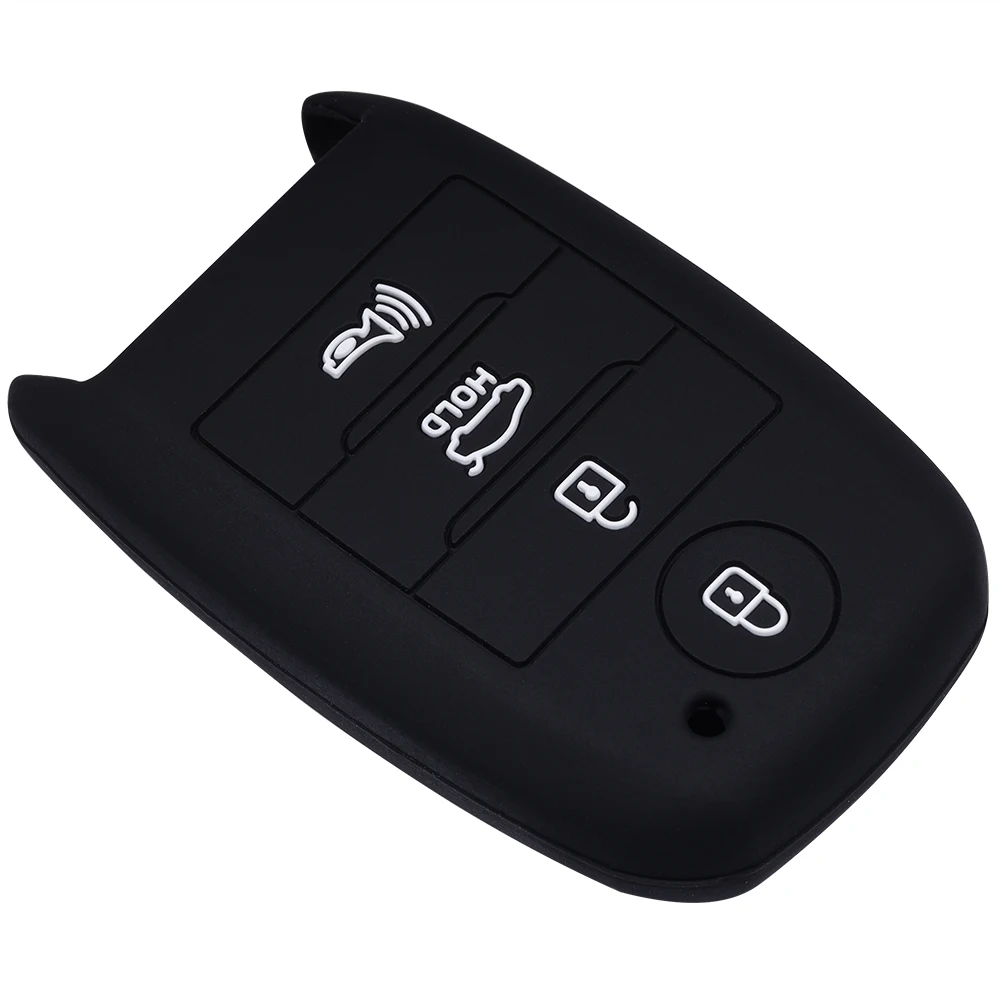 Silicone Remote Key Fob Cover Smooth Flexible Rubber Case 4 Button for 2017 Kia Niro 2019 Kia Niro EX 2015 Kia Sorent