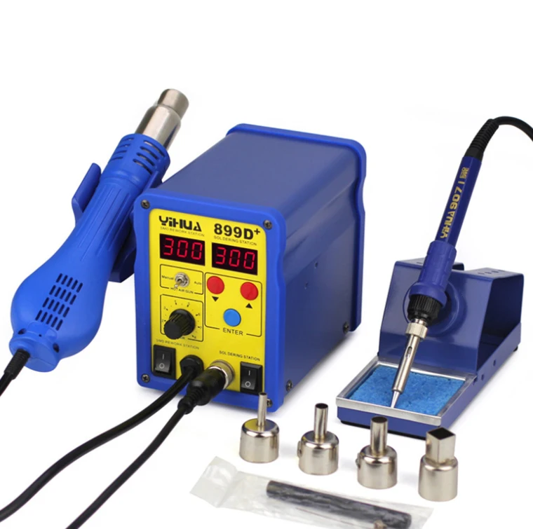 899D+720W Hot Air Gun ESD Soldering Station Intelligent Digital Desoldering Station 110V/220V  Manual Automatic work mode