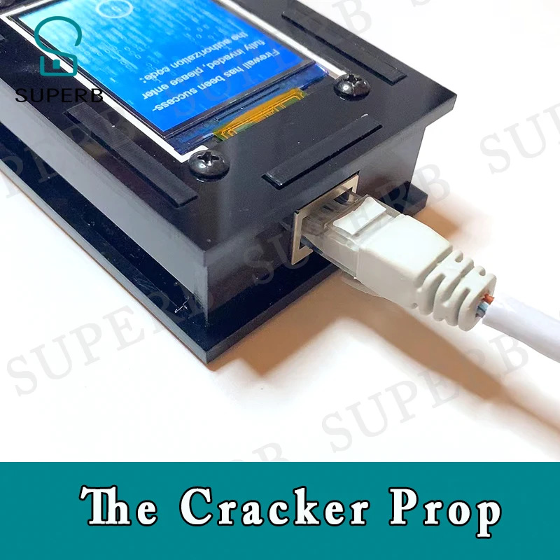 Escape game cracker prop smart screen to unlock find find a cable and connect the cracker to unlock real life escape room prop