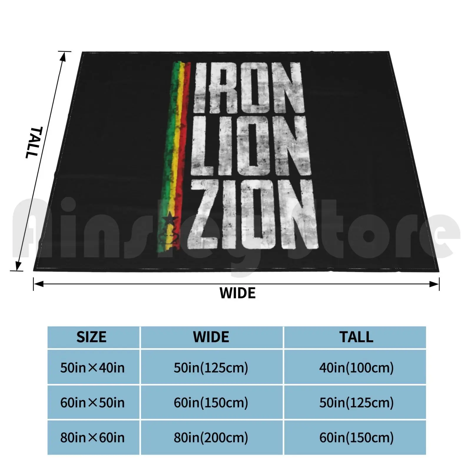 Iron Lion Zion Reggae Blanket Fashion Custom Rasta Ragga Zion Irie Ska Kingston Reggae Music You B