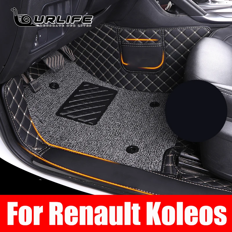 Car Floor Mats Car Accessorie Car Carpet Leather Covers car  For Renault Koleos 2 Samsung QM6 2016-2021