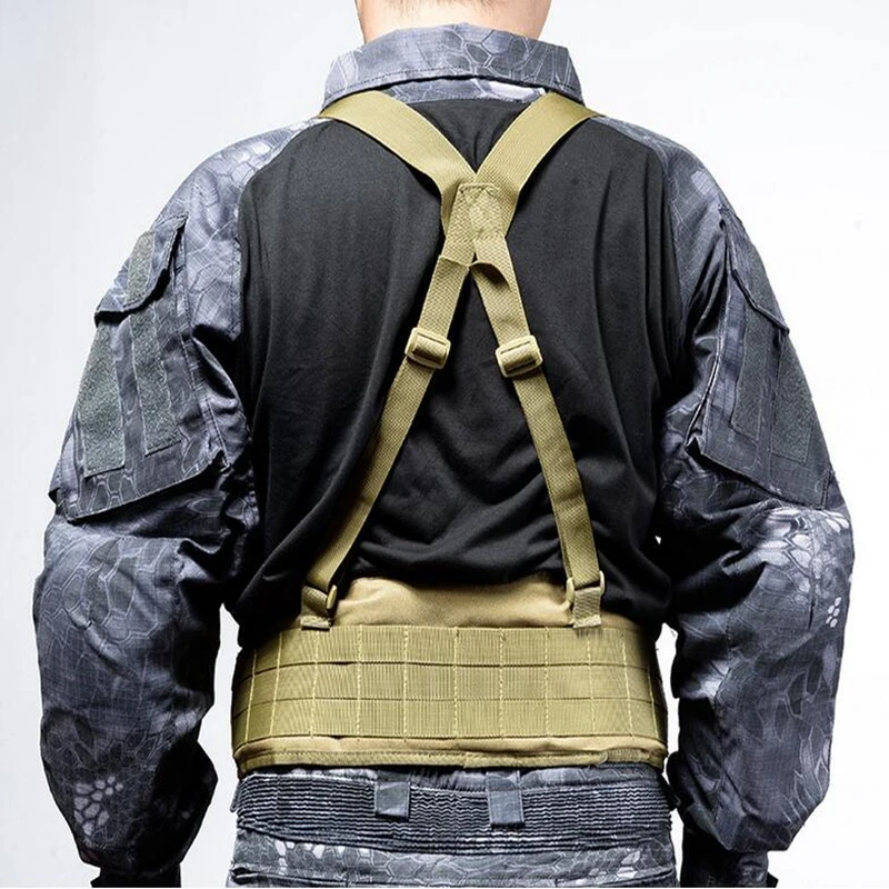 New Tactical Molle Belt Men's Combat Girdle H-shaped Army Special Military Waist Belt Convenient Adjustable Soft Padded