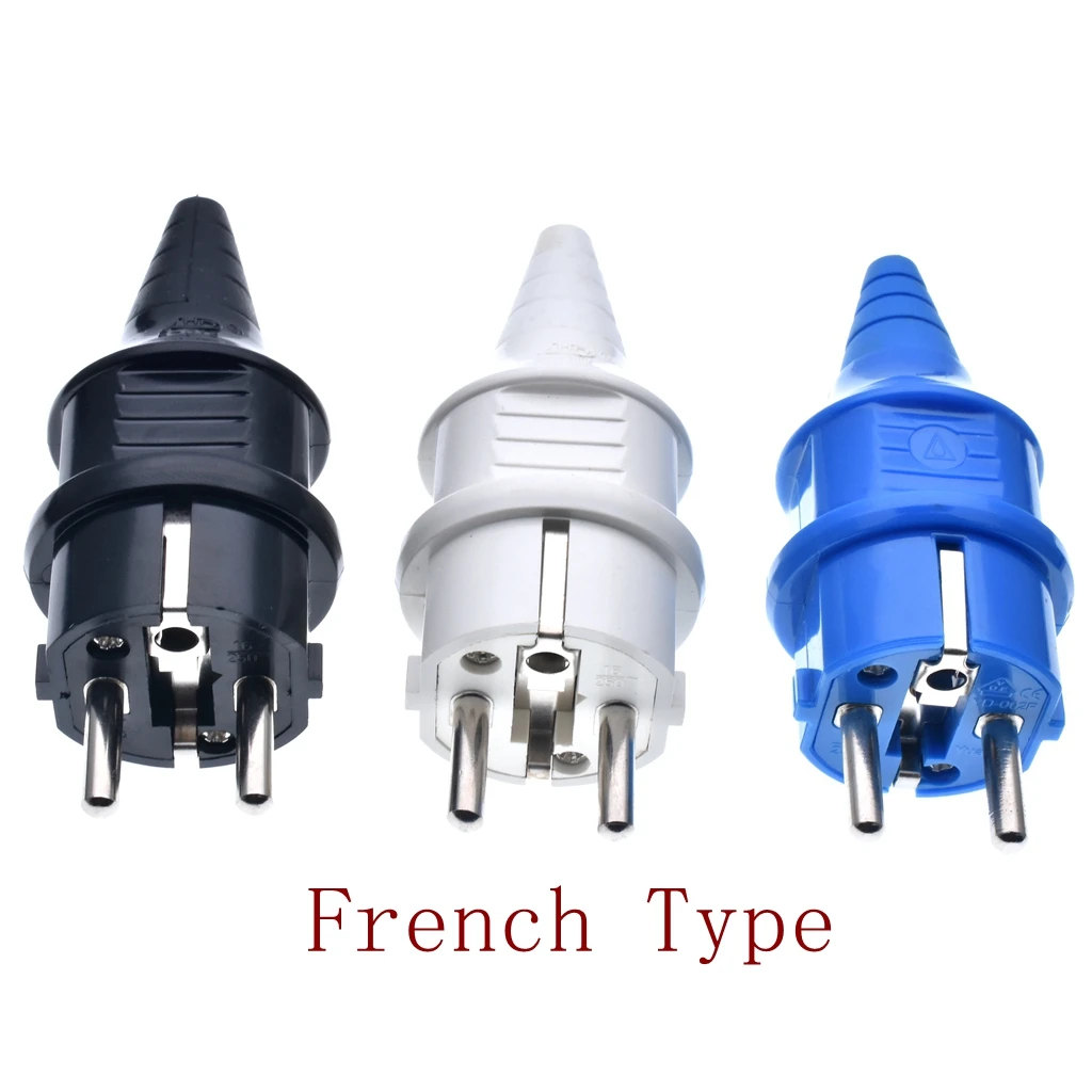 French Standard Waterproof IP54 Industrial Electrical Power French Type E Rewireable Plug Male Socket Outlet Adaptor 250V 4000W