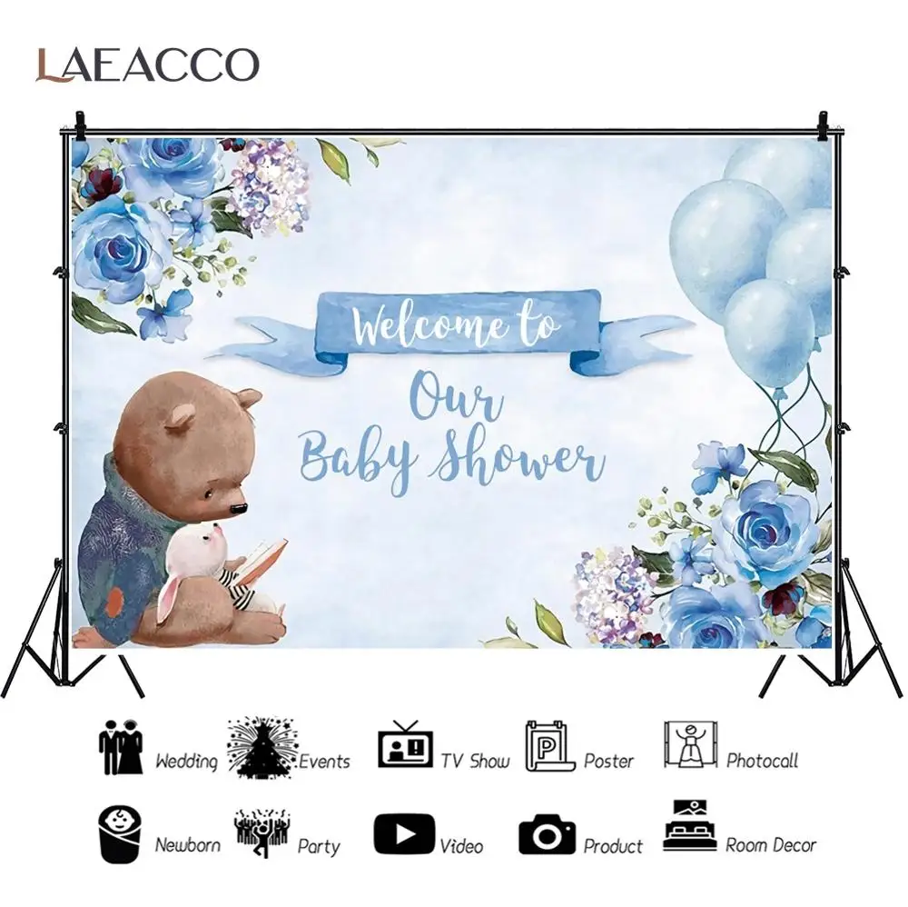 Laeacco الكرتون المائية الحيوانات البرية سفاري حفلة الفينيل خلفيات للتصوير الفوتوغرافي استحمام الطفل مخصص خلفية استوديو الصور