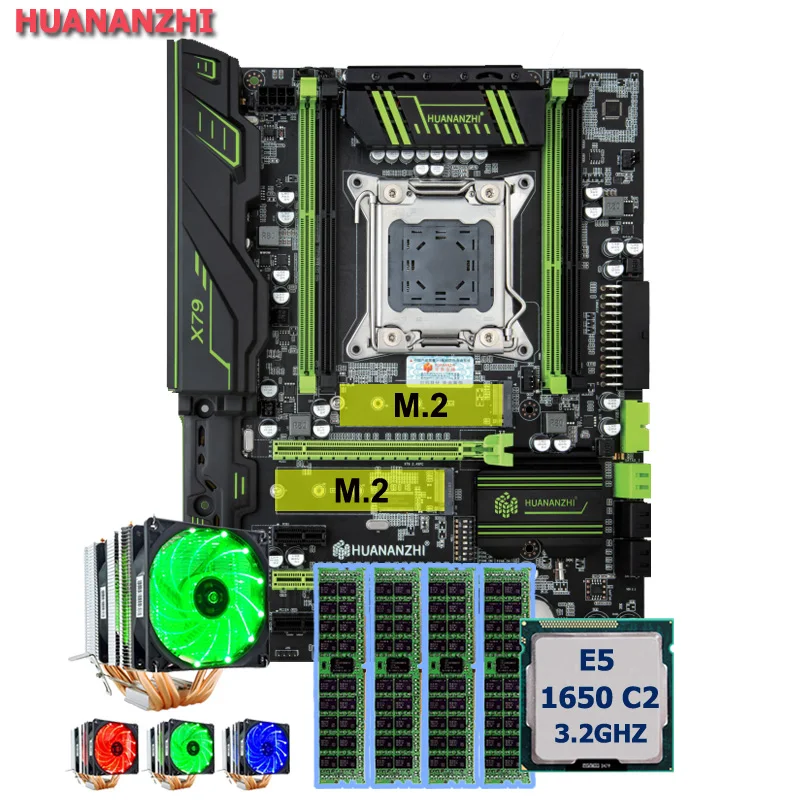 

Игровая материнская плата HUANANZHI X79 Super LGA 2011, комбинированная двойная M.2 SSD слот ЦП Xeon E5 1650 3,2 ГГц 6 Трубок кулер 32 ГБ ОЗУ RECC