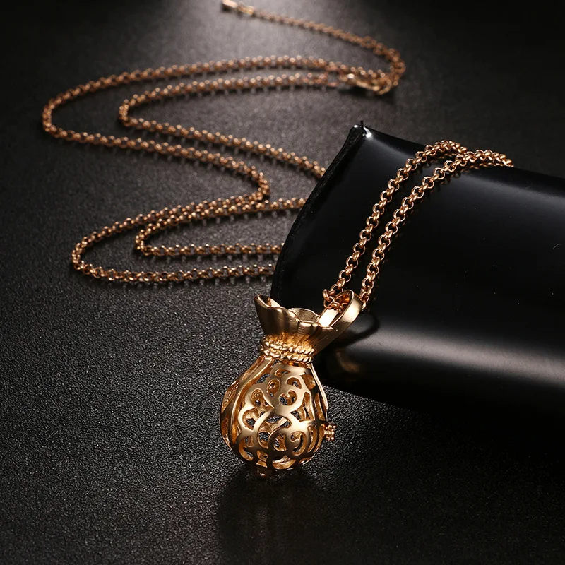 Mexico Music Ball Lucky Bag Pendant Vintage Aromatherapy Necklace Essential Oil Diffuser Perfume Lockets For Pregnancy Jewelry