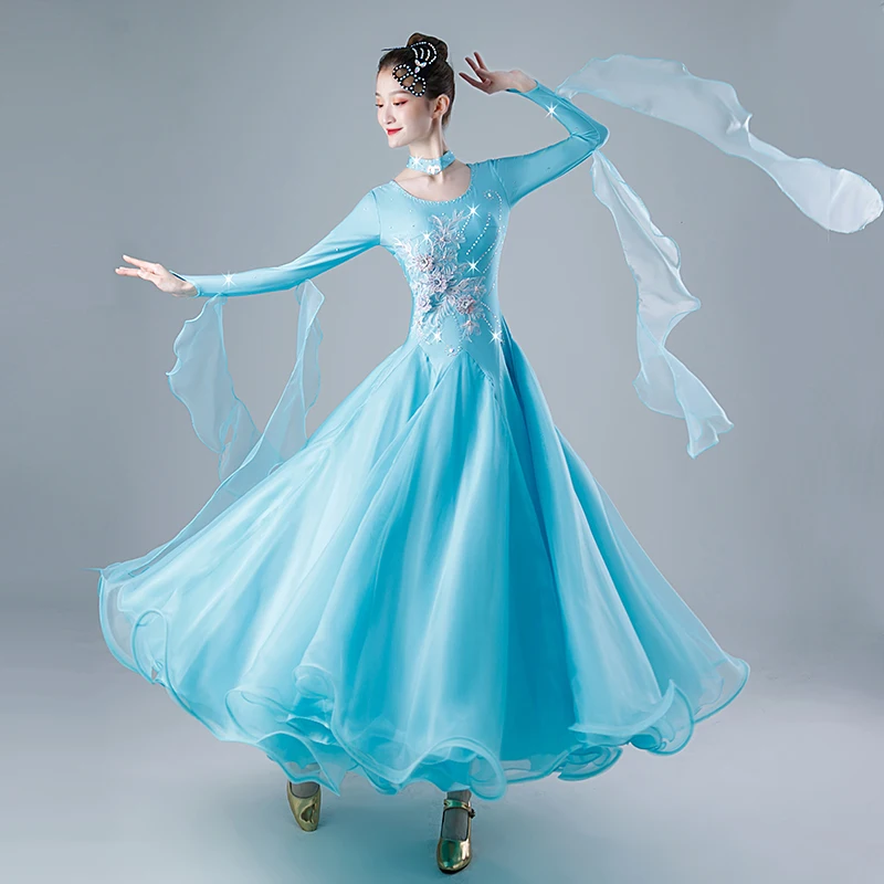 

New Style Woman modern dance Dress performance dress national standard dance competition dress Waltz dance Costumes WY-230