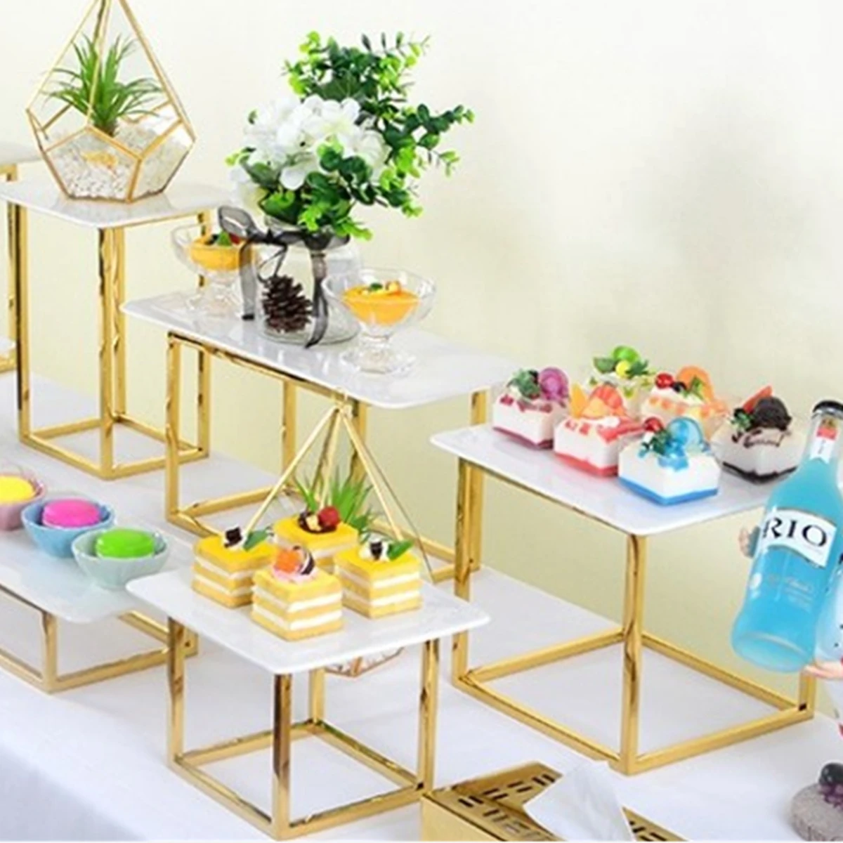 7pcs/set)Gold cake stand cake plinth cake stand table party dessert table for wedding party event decorations AB2601