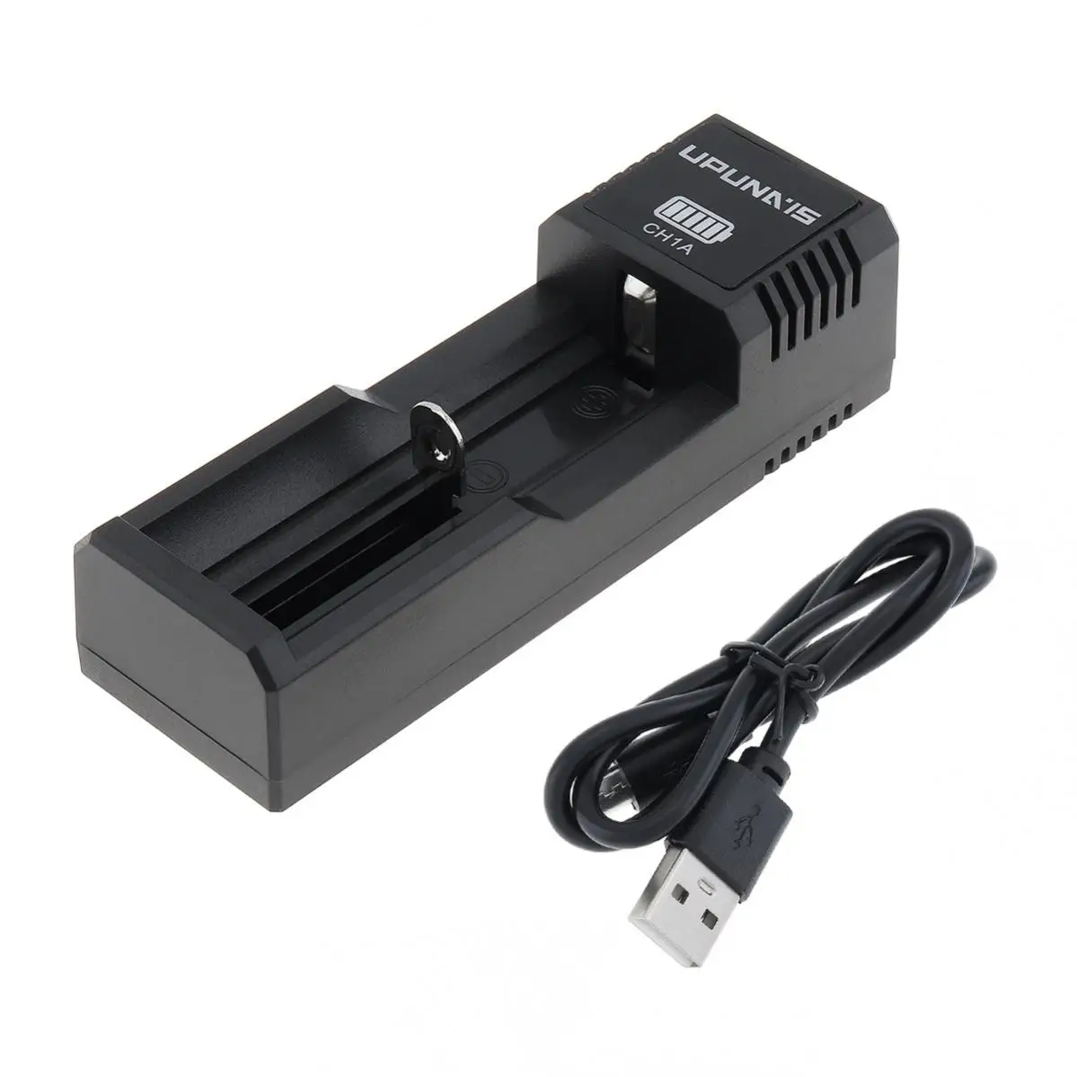 CH1A DC5V Único Slot Carregador de Bateria USB para 26650 18650 18500 18350 17670 16340 10440 Com proteção múltipla