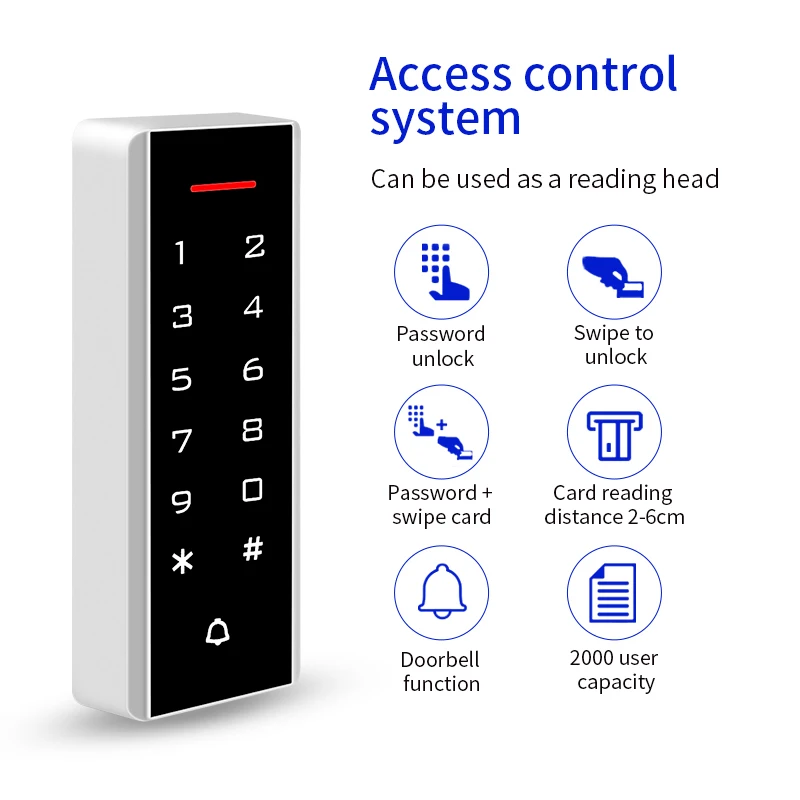 Imagem -02 - Controle de Acesso Teclado 125khz Rfid Leitor Controlador Acesso Sistema Abridor Porta Elétrica Rfid Teclado Wiegand Saída