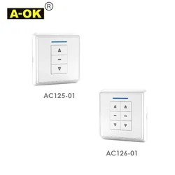 A-OK AC125-01/AC126-01 individual/doble pegatina etiqueta de la pared interruptor de RF433 inalámbrico controlador de pared para A-OK RF433 cortina Motor/Motor Tubular