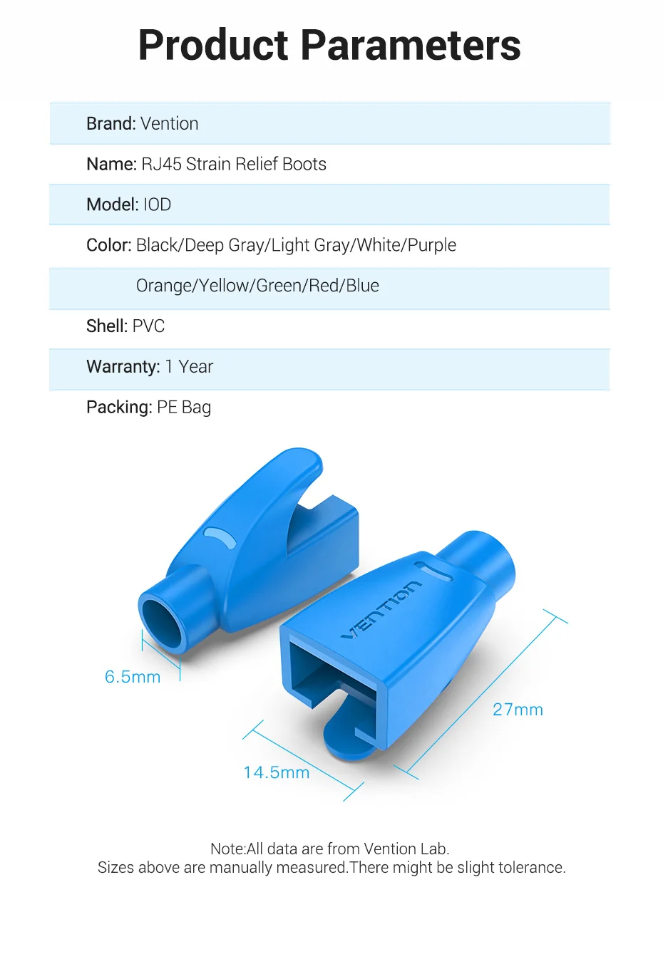 Vention RJ45 Zugentlastung Stiefel Ethernet RJ45 Stecker Stiefel Stecker Abdeckung 50PCS RJ45 Stiefel Kappe Abdeckung für CAT5E/6 Ethernet Kabel – Detail 14