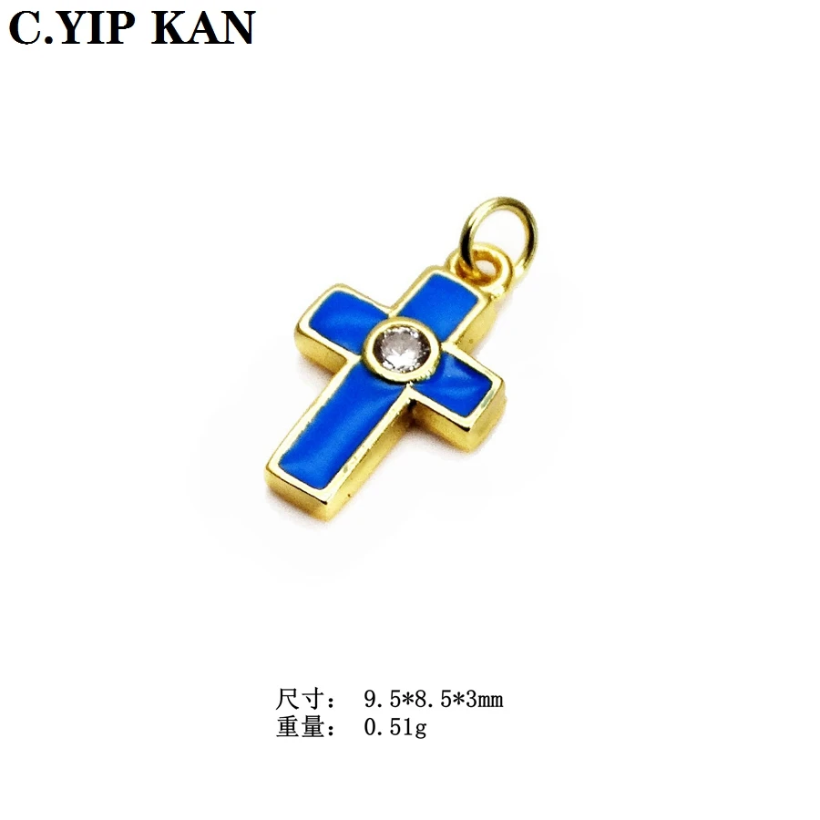 Die kreuz wenig anhänger magische auge charms Tropfen öl micro zirkon gold überzogene anhänger DIY armband halskette fußkettchen zubehör