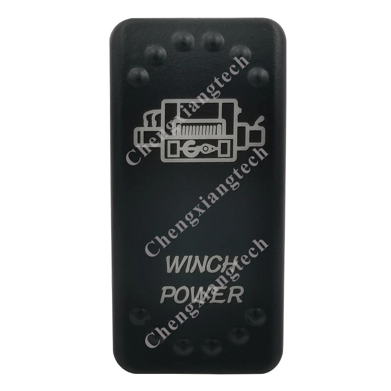 Laser Etched - WINCH POWER- Led Backlit Rocker Switch Cap for Car Boat Truck Rv Switch Auto DIY Replacing, Cover Only