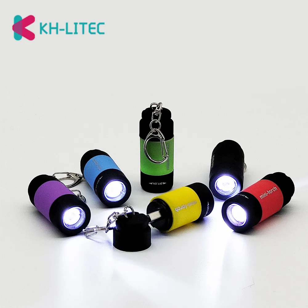 KHLITEC LED Mini-Torch 0.3W 25Lum USB Rechargeable LED Torch Lamp Keychain mini torch bright light 2018 led flashlight