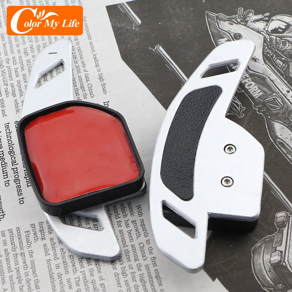 Color My Life 2Pcs/Set Car Steering Wheel Shifters Shift Paddles for Audi A1 A3 S3 RS3 A4L S4 RS4 A5 S5 RS5 A6L S6 RS6 A7 Q5 TT