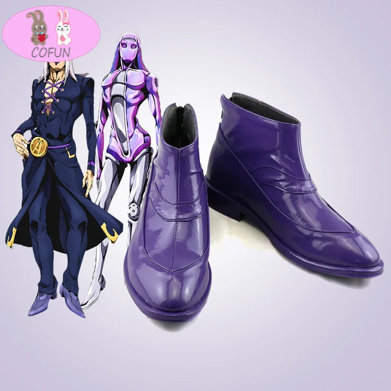 

COFUN Anime JoJo`s Bizarre Adventure Golden Wind Cosplay Shoes Boots Leone Abbacchio Cosplay Shoes Halloween Cosplay Shoes